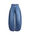 Alaïa Round Stretch Mid-rise Wide-leg Jeans In Blue