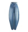 Alaïa Alaia Women Round Jeans In Délavé Denim In Blue