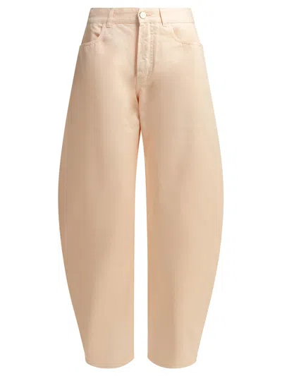 Alaïa Alaia "round" Wide-leg Jeans In Pink