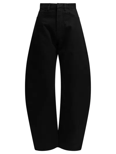 Alaïa Alaia "round" Wide-leg Jeans In Black