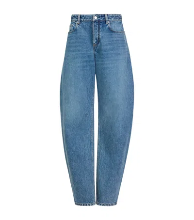 Alaïa Round Wide-leg Jeans In Blue