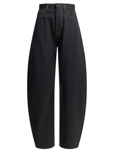 Alaïa Alaia "round" Wide-leg Jeans In Blue
