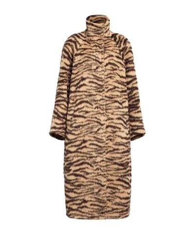 Alaïa Round Wool Coat In Brown