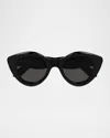 Alaïa Alaia Black-black-grey Recycled Acetate Sunglasses In Black