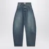 Alaïa Alaia Rounded Blue Jeans With Faded Effect Women In Blue