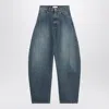 Alaïa Alaia Rounded Blue Jeans With Faded Effect Women In Blue