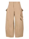Alaïa Rounded Cargo Pants In Sand