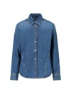Alaïa Rounded Denim Shirt In Blue