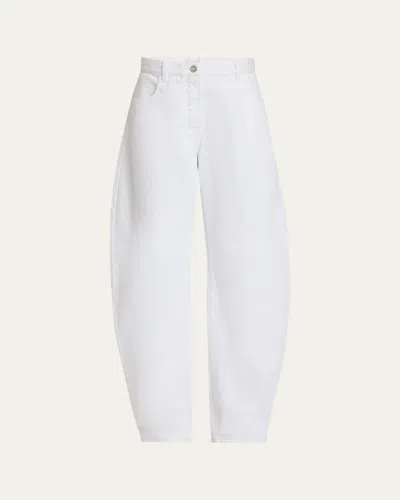 Alaïa Round Wide-leg Jeans In White
