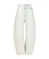 Alaïa Rounded Jeans Light Blue In White