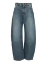 Alaïa Rounded Blue Jeans With Faded Effect