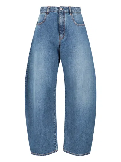 Alaïa Rounded Jeans In Blue