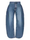 Alaïa Round Stretch Mid-rise Wide-leg Jeans In Blue