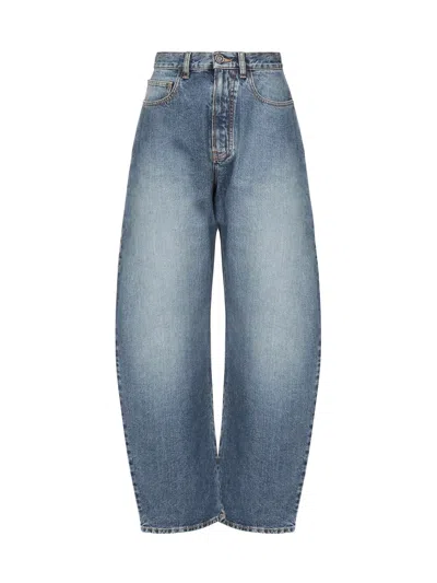 Alaïa Rounded Jeans In Blue