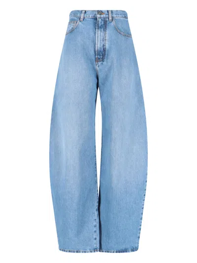 Alaïa Rounded Jeans In Blue