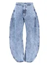Alaïa Rounded Jeans In Blue