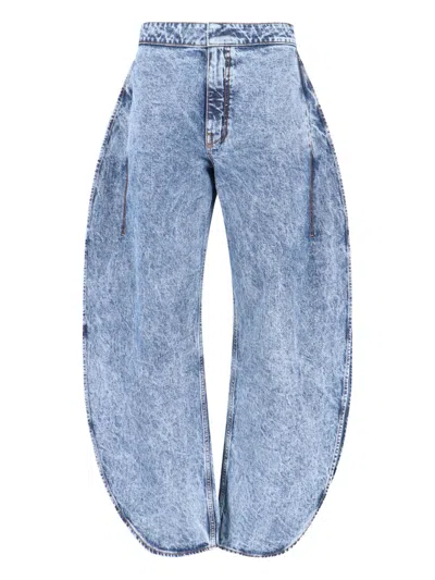 Alaïa Rounded Jeans In Blue