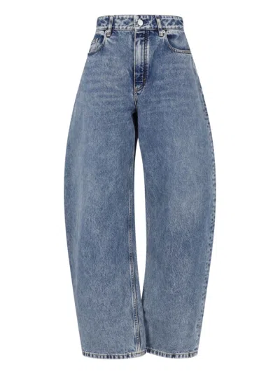 Alaïa Rounded Jeans In Blue