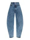 Alaïa Alaia Women Rounded Jeans In Snow Denim In Blue
