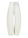 Alaïa Rounded Jeans Light Blue In White