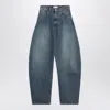 Alaïa Alaia Rounded Blue Jeans With Faded Effect Women In Blue