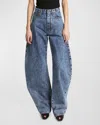 Alaïa Alaia Women Rounded Jeans In Snow Denim In Blue