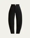 Alaïa Rounded Leg Denim Pants In Noir Alaia