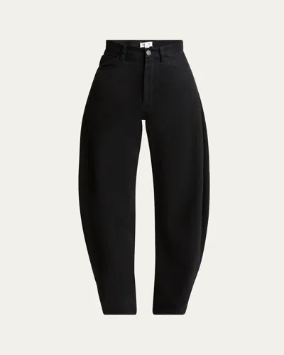 Alaïa Rounded Leg Denim Pants In Noir Alaia
