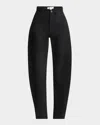 Alaïa Rounded Leg Denim Pants In Noir Alaia