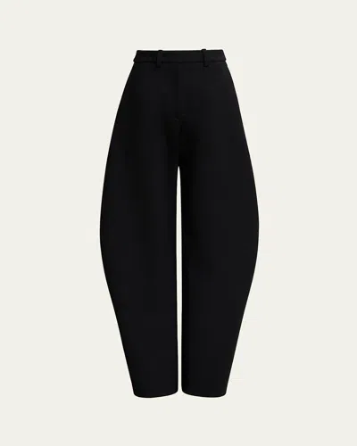 ALAÏA ROUNDED LEG WOOL TROUSERS