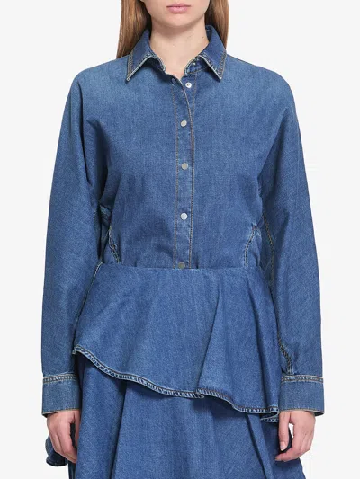 Alaïa Rounded Shirt In Denim