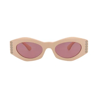 Pre-owned Alaïa Round-frame Acetate Sunglasses 'pink Pink Red' | Women's Size Onesize