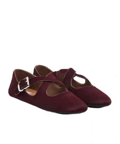 Alaïa Criss Cross Ballet Flats In Haircalf In Red