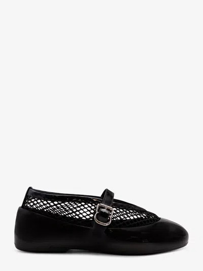 Alaïa Rubber Flat Mesh Ballerinas In Black