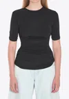 Alaïa Alaia Pleats T-shirt In Black