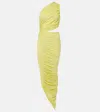 Alaïa Alaia Women's Jaune Clair Cut-out Fitted Stretch-woven Midi Dress In Gelb 
