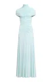 Alaïa Ruched Jersey Maxi Dress In Light Blue