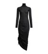 Alaïa Ruched Midi Dress In Black