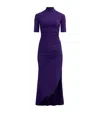 Alaïa Draped Crepe-jersey Maxi Dress In Navy