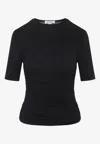 Alaïa Alaia Pleats T-shirt In Black