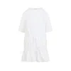 Alaïa Womens Ruffled Short-sleeves Cotton Mini Dress Blanc In White