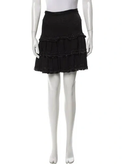 Pre-owned Alaïa Ruffle Embellishment Knee-length Skirt In Black