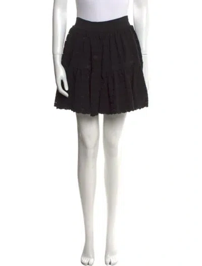 Pre-owned Alaïa Ruffle Embellishment Knee-length Skirt In Black