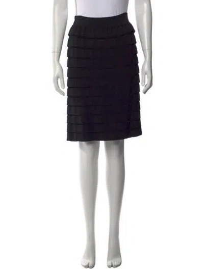 Pre-owned Alaïa Ruffle Embellishment Knee-length Skirt In Black