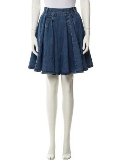 Pre-owned Alaïa Ruffle Embellishment Knee-length Skirt In Blue