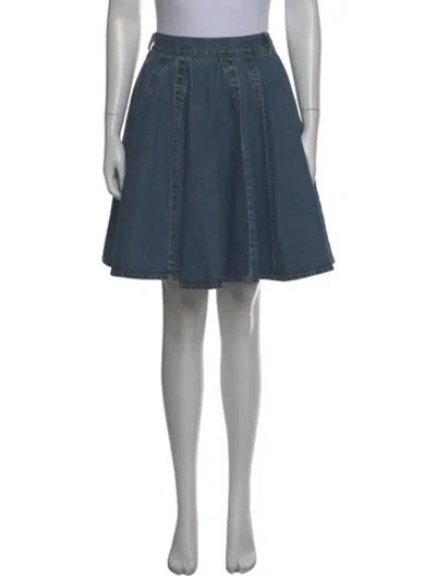 Pre-owned Alaïa Ruffle Embellishment Knee-length Skirt In Blue