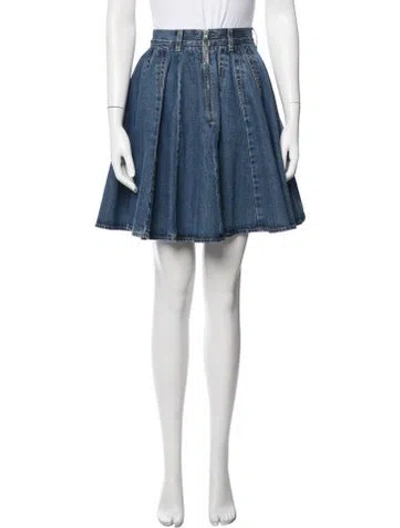 Pre-owned Alaïa Ruffle Embellishment Mini Skirt W/ Tags In Blue