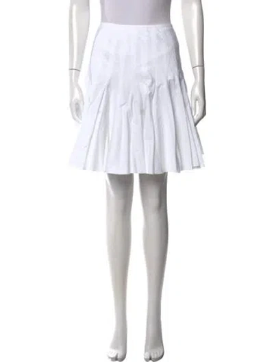 Pre-owned Alaïa Ruffle Embellishment Mini Skirt In White