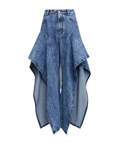 Alaïa Ruffle Jeans In Blue