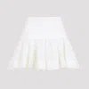 Alaïa Womens Blanc Ruffled Wool-blend Mini Skirt In White